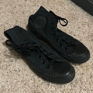 Plain black high top all stars